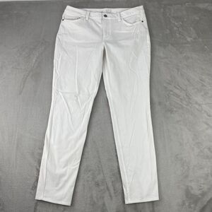 Nike Dry Slim Woven Pants Women 10 White Golf Performance Dri Fit Slim Fit